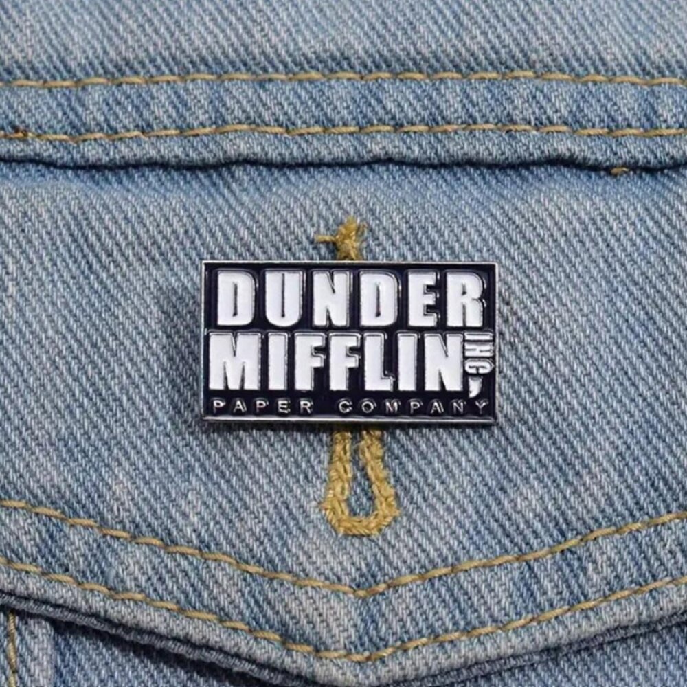 Dunder Mifflin Enamel Pin - Iconic The Office TV Show Logo